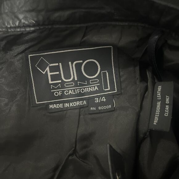 Vintage 90s Euro Mond of California 100% Genuine Leather Pencil Skirt Size 3/4 - Picture 4 of 4